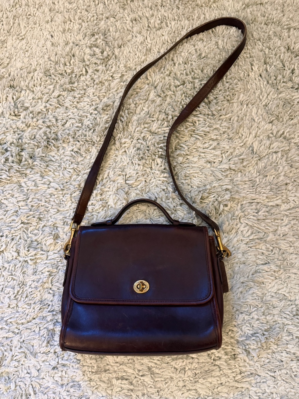 Vintage Coach Court Bag Brown